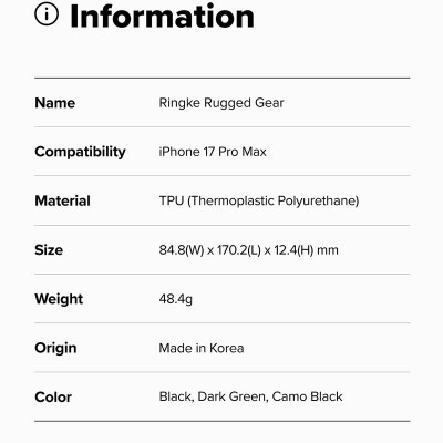 Ốp lưng cho iPhone 17 Pro Max RINGKE Rugged Gear - Hàng Chính Hãng