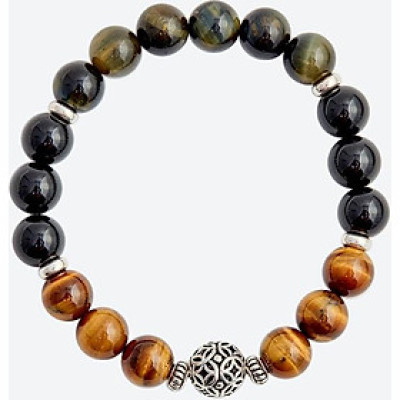 Vòng tay mắt hổ charm đồng tiền Ngọc Quý Gemstones