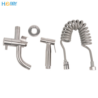 Vòi xả nước kèm vòi xịt rửa inox 304 dây lò xo Hobby home decor GXLX2