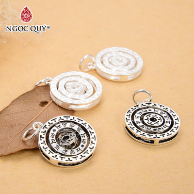 Charm bạc 3 vòng tròn ký tự treo - Ngọc Quý
