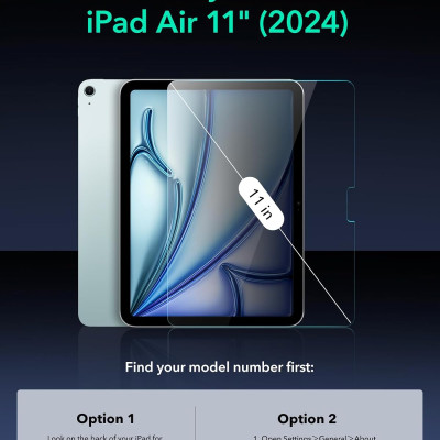 Miếng dán kính cường lực bảo vệ màn hình cho iPad Air 6 11 inch 2024 ESR Tempered-Glass Screen Protector - Hàng Chính Hãng