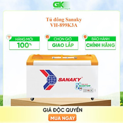 TỦ ĐÔNG TRƯNG BÀY KEM INVERTER SANAKY 500 LÍT VH-899K3A ĐỒNG (R290) (HÀNG CHÍNH HÃNG) (CHỈ GIAO HCM)