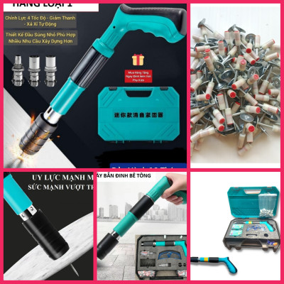 SIÊU CẤP VỚI MÁY BẮN ĐINH BÊ TÔNG THÔNG MINH KHÔNG CẦN ĐIỆN TẶNG KÈM THEO 50 ĐINH HÀNG LOẠI 1