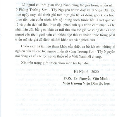 Góp Phần Nghiên Cứu Phát Triển Bền Vững Các Dân Tộc Thiểu Số Tại Chỗ Vùng Trường Sơn Tây Nguyên