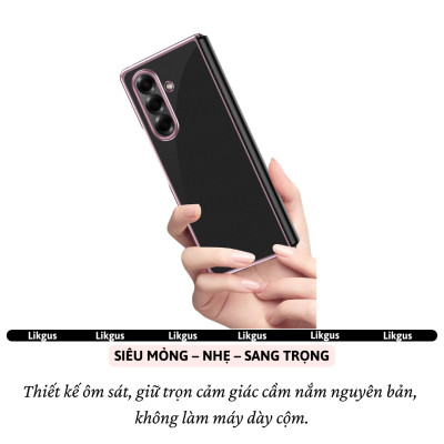 Ốp Lưng Mạ Viền Cao Cấp Cho Samsung Galaxy Z Fold 7 hiệu Likgus Platinum – Chống Sốc, Chống Trầy, Trong Suốt Sang Trọng, Siêu Mỏng Nhẹ - Hàng nhập khẩu