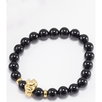 Vòng Tay Đá Thiên Thạch Charm Tuổi Sửu Bạc Mạ Vàng 24K Ngọc Quý Gemstones