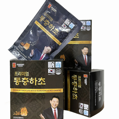 Hộp 10 gói Chiết Xuất Nấm Trùng Thảo Và Hồng Sâm Hàn Quốc 6 Năm Tuổi