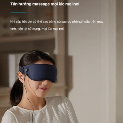 Máy massage mắt nóng và lạnh công nghệ 3Dsuit và VibWave Philips PPM3101E - Hàng Nhập Khẩu