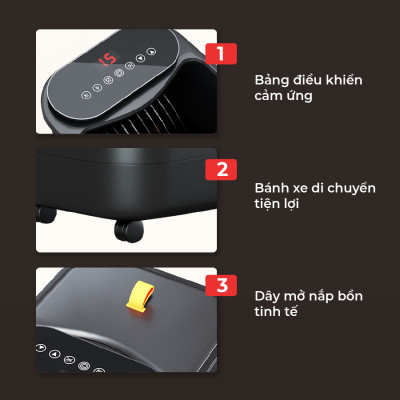 Bồn Ngâm Chân VISPO VP-BN23 - Massage Tự Động, Làm Nóng Và Giữ Ấm Nước 43-47°C, Massage Lòng Bàn Chân Cải Thiện Giấc Ngủ