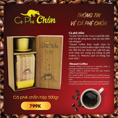 Hộp quà Cà phê Chồn - 500g