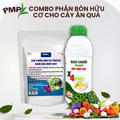 Combo Phân Bón Hữu Cơ Cho Cây Ăn Quả 1 Tricow và 1 Dịch Chuối x4 Kali