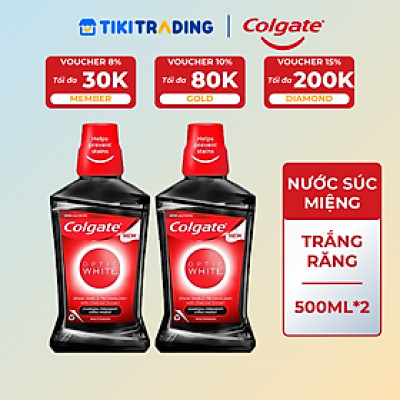 Bộ 2 Nước súc miệng Plax Optic White 500ml