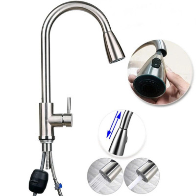 Vòi Bếp Vòi Rửa Chén Bát Inox Nóng Lạnh Đầu Dây Rút Xoay 360 - Chất liệu inox hoặc inox phủ nano đen