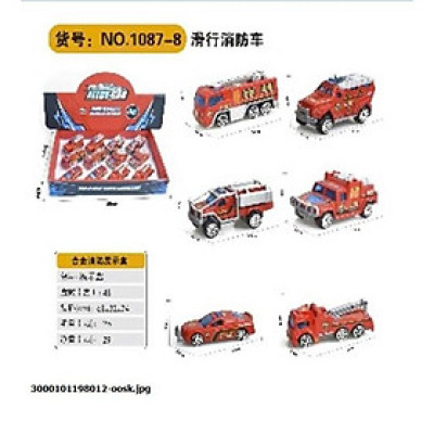 1087-8 Mô hình Ô tô sắt - 12pcs/Hộp (KT 7.3x2.7x2.5cm)