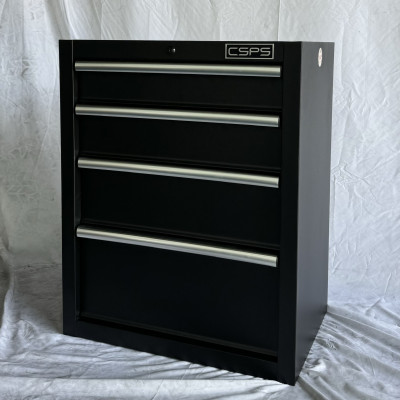 Tủ dụng cụ CSPS 61cm - 04 hộc kéo màu đen (tay nắm trắng)
