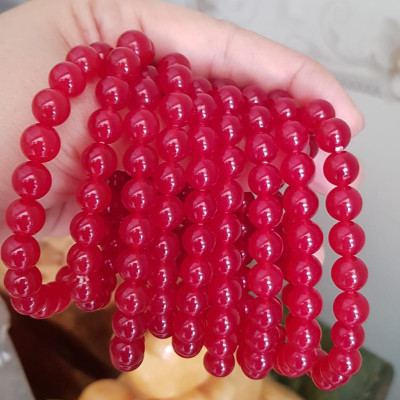 Vòng tay nữ đá mã não đỏ hạt 8mm tươi đậm bóng đẹp Nữ mệnh hỏa mệnh thổ đeo đẹp xinh xinh tay Vòng màu này Nữ lớn nhỏ bé đeo được hết đeo vòng đỏ cho may mắn cả năm xinh đẹp tay ạ