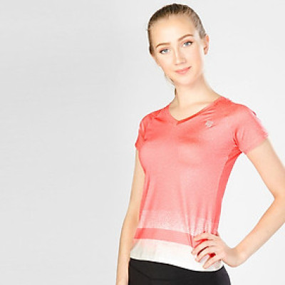 Áo Thể Thao Nữ W Basic V Neck Pnk/Wht