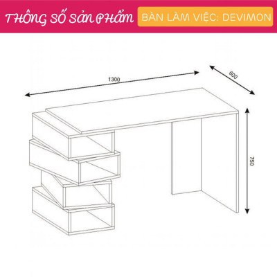 Bàn vi tính gỗ thiết kế tiện lợi SMLIFE Devimon