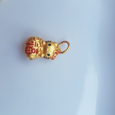 Phụ Kiện Charm Vòng Tay Nữ đẹp Hình Mèo Kitty vàng may mắn màu vàng kiểu đẹp Nữ đã có vòng tay hạt chuỗi , vòng tay kiểu thì charm Mèo Kitty này vào đeo đẹp xinh lắm ạ