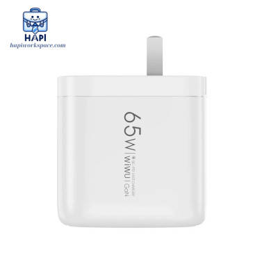 Củ sạc nhanh GaN hàng chính hãng WiWU ARK 65W (2C1A) Wi-U024: Chân gập US, sạc laptop, điện thoại