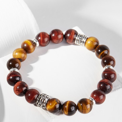 Vòng tay thạch anh mắt hổ phối hình trụ Ngọc Quý Gemstones