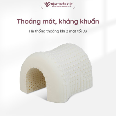 Gối Nằm Cao Su Massage Thuần Việt - Thiết Kế Lượn Sóng, Có Gai Massage, Giảm Đau Vai Gáy Cổ