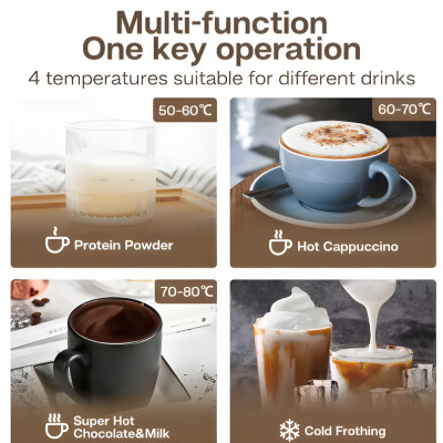 Máy tạo bọt sữa Nóng và Lạnh 4 trong 1. Thương hiệu Mỹ cao cấp HiBREW - M3A. Hàng chính hãng