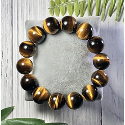Vòng tay Thạch Anh Mắt Hổ vàng nâu 16mm cao cấp chuẩn 5A