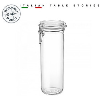 Hũ thủy tinh nắp cài Fido 1360ml thân cao, đựng mì ý - Bormioli Rocco - Italy
