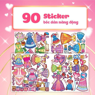 Sách - Thời Trang Công Chúa Rosy - Bóc Dán Hơn 90+ Stickers Váy, Phụ Kiện Xinh Đẹp Cho Bé Gái - Megabook