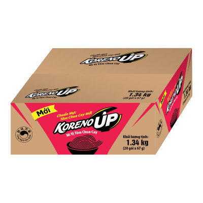Thùng 20 gói Mì vị tôm chua cay Koreno Up