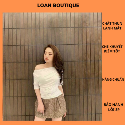 ÁO TRỄ VAI RÚM EO CỘC TAY CHẤT THUN LẠNH MỀM MÁT_LOAN BOUTIQUE