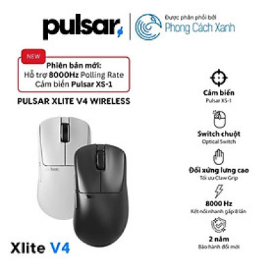 Chuột không dây siêu nhẹ Pulsar Xlite V4 (Hỗ trợ 8K Polling Rate) - Hàng Chính Hãng