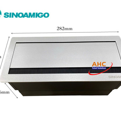 Hộp ổ điện âm bàn họp màu bạc Sinoamigo STS-6S/F4. Tích hợp điện, HDMI, USB 3.0 - Hàng chính hãng