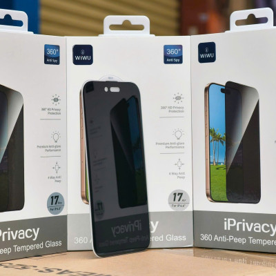 Kính cường lực chống nhìn trộm 4 chiều cho iPhone 17 Pro Max / 17 Pro / 17 Air / 17 hiệu WI WU Privace 360 - Hàng chính hãng
