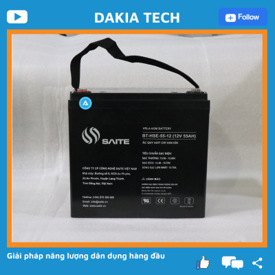 Ắc quy Saite 12V 55Ah Model BT-HSE-55-12