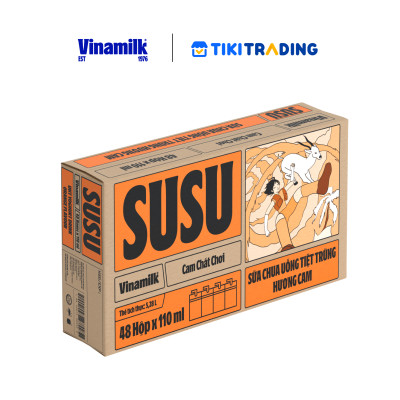 Sữa chua uống hương cam Vinamilk Susu - Thùng 48 hộp 110ml.