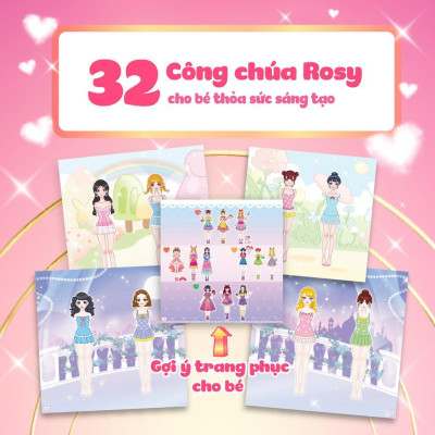 Sách - Thời Trang Công Chúa Rosy - Bóc Dán Hơn 90+ Stickers Váy, Phụ Kiện Xinh Đẹp Cho Bé Gái - Megabook