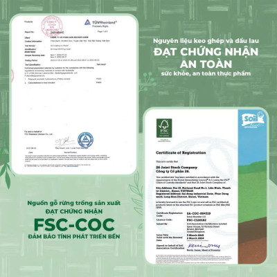 Thớt chặt gỗ Teak Vibasic ghép dựng block kích thước 350x250x38mm, dùng để chặt