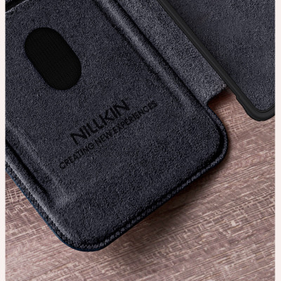 Bao da chống sốc ngăn đựng thẻ card cho Samsung Galaxy S25 Ultra , S25 Plus , S25 hiệu Nillkin Qin Pro - Da PU cao cấp, Viền TPU, sang trong, nắp trượt bảo vệ camera - Hàng nhập khẩu