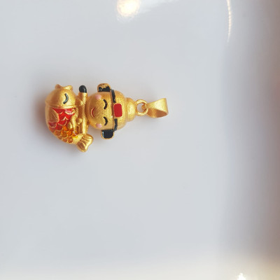 Phụ Kiện Charm Vòng Tay Nữ đẹp Hình Thần Tài Cưỡi Cá Chép Nữ đã có vòng tay hạt chuỗi , vòng tay kiểu thì charm Thần Tài Cưỡi Cá Chép này vào đeo đẹp xinh ạ