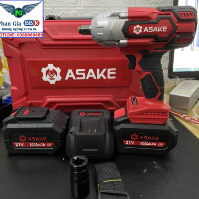 MÁY SIẾT BULONG CAO CẤP ASAKE MỞ ỐC 38mm  PIN 15 CELL 8.0 AH