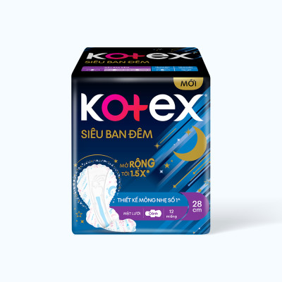 Băng vệ sinh siêu ban đêm Kotex 28cm (12 miếng)