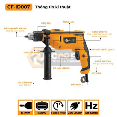 MÁY KHOAN ĐIỆN 650W CF-ID007 - COOFIX - HÀNG CHÍNH HÃNG