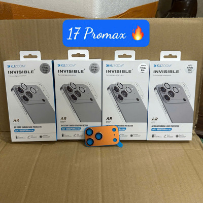 Bộ Lens Bảo Vệ Camera cho iPhone 17 Pro Max / 17 Pro hiệu Kuzoom Crystal Có Khung Hỗ Trợ Dán - Hàng chính hãng