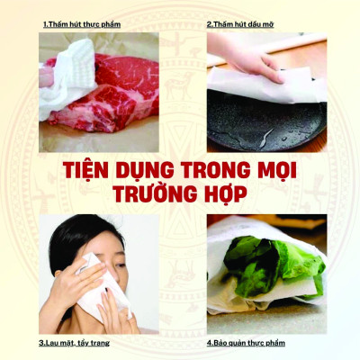 Cuộn Khăn Giấy Lau Chén Dĩa Đa Năng 1kg Thấm Hút Dầu Dùng Một Lần Màu Ngẫu Nhiên