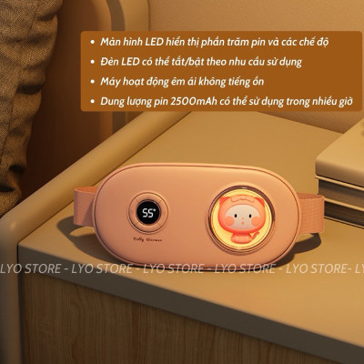 Máy massage làm ấm bụng , Đai chườm ấm bụng giảm đau kinh nguyệt ,Điều khiển nhiệt độ thông minh, ấm áp không gây nóng