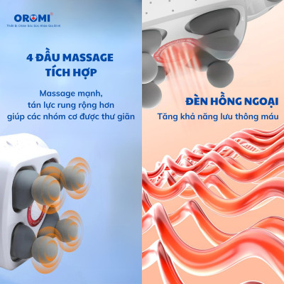 Máy Massage Toàn Thân OROMI ORM-001 Thế Hệ Mới - 4 Đầu Mát-Xa Cầm Tay Mô Sâu Chuyên Nghiệp Đa Năng