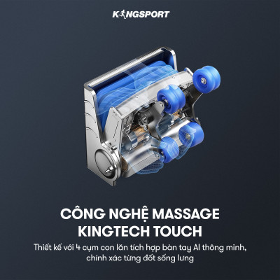 Ghế massage KINGSPORT G77 New màu sắc hiện đại, tích hợp điều khiển bằng giọng nói, khung ghế rộng rãi và thoải mái