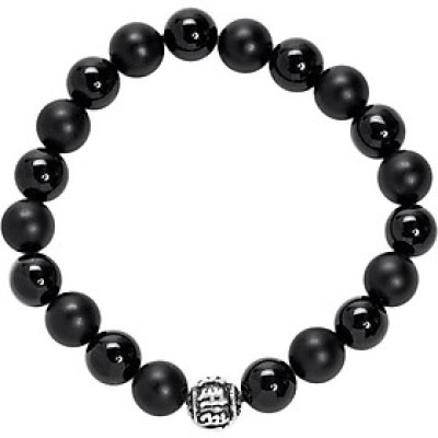 Vòng Đá Obsdian Bóng Nhám Và Charm Bạc Ngọc Quý Gemstones VT58